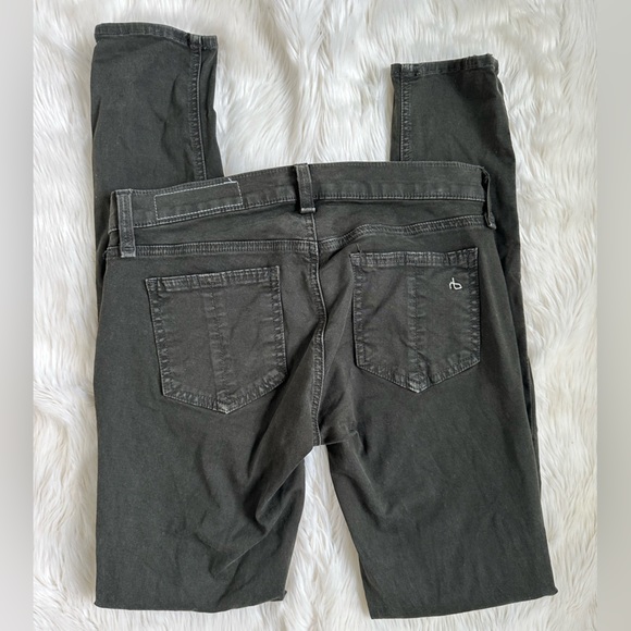Rag & bone Ridley Moto skinny jeans wax olive dark green size 26 - Picture 3 of 5